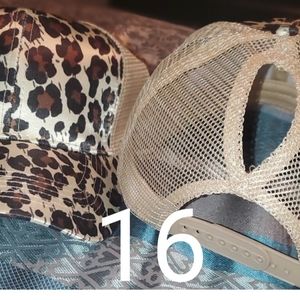🍬 Shiny Leopard Print Ponytail Hat